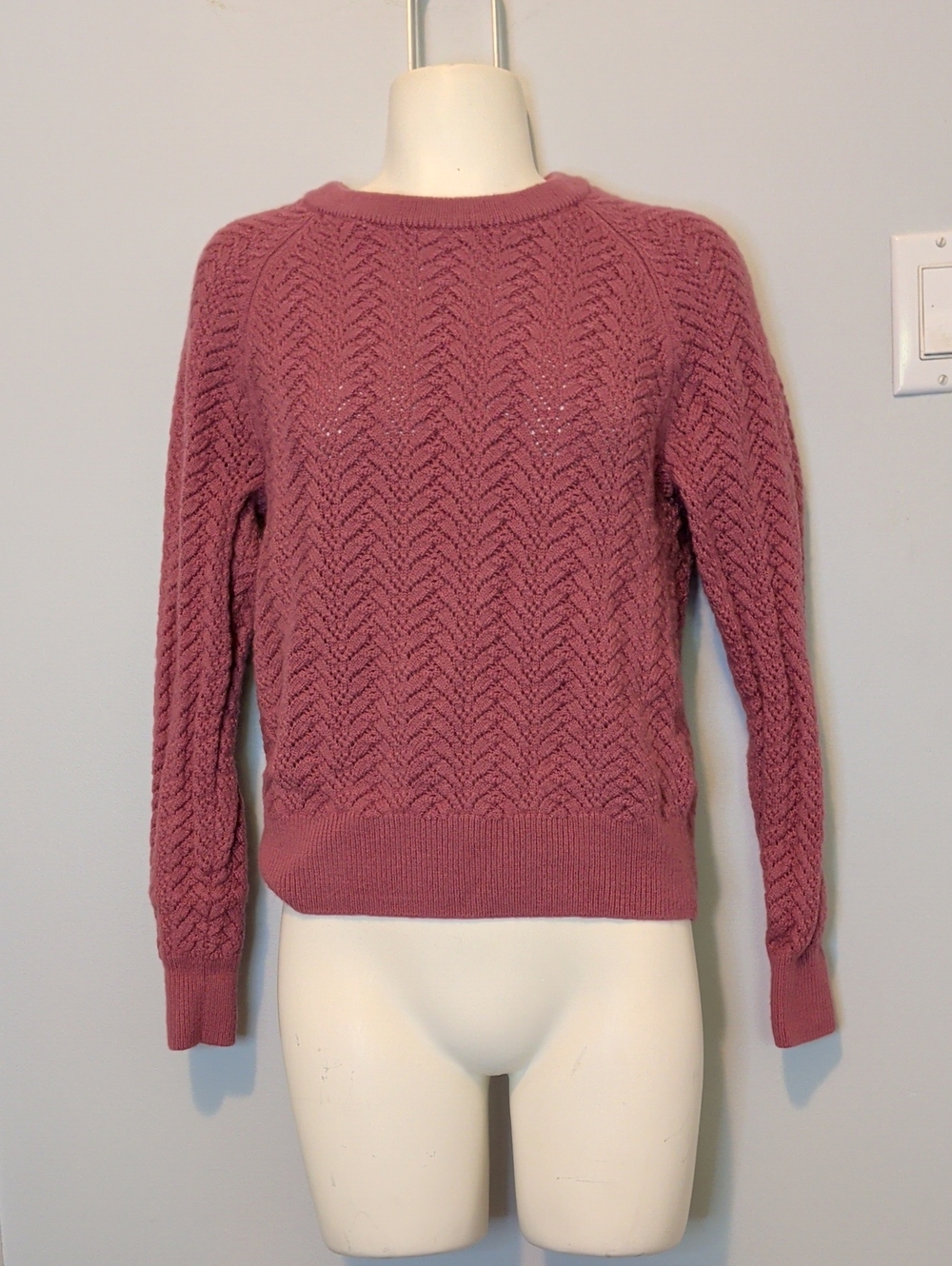 Wilfred Pointelle Crew Sweater - Mauve Pink